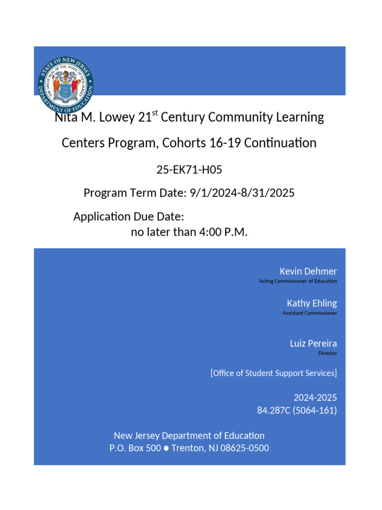 NJ 21st CCLC Grant Application Guide | PDF | Science, Technology ...