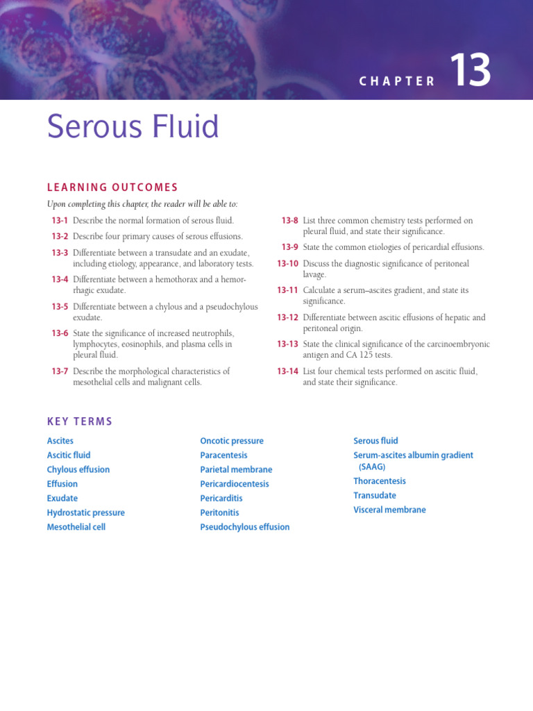 Understanding Serous Fluid and Effusions | PDF | Clinical Medicine ...