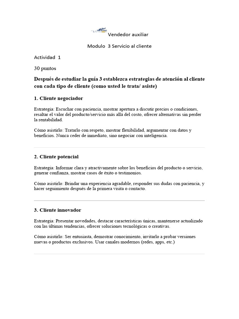 Estrategias de Atención al Cliente | PDF | Servicio al Cliente ...