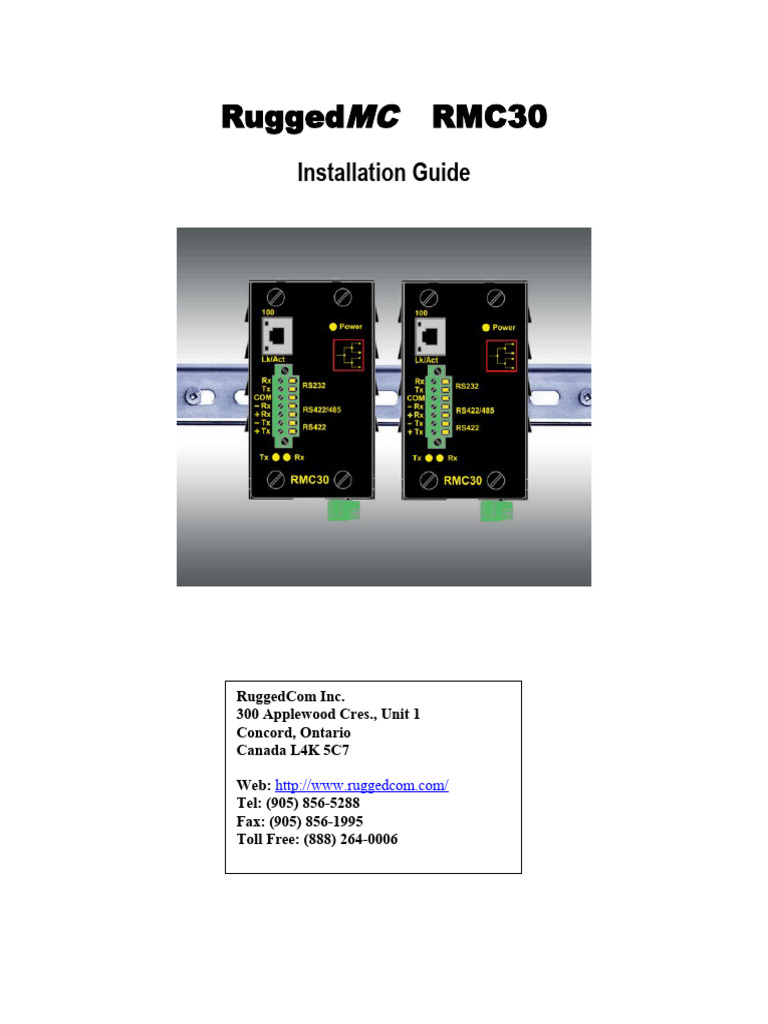 RMC30 Installation Guide | PDF | Alternating Current | Computer Terminal