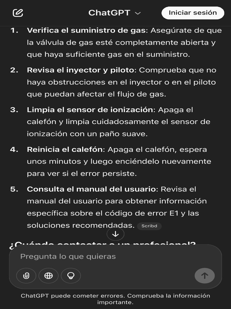 Soluciones para error E1 en calefones | PDF