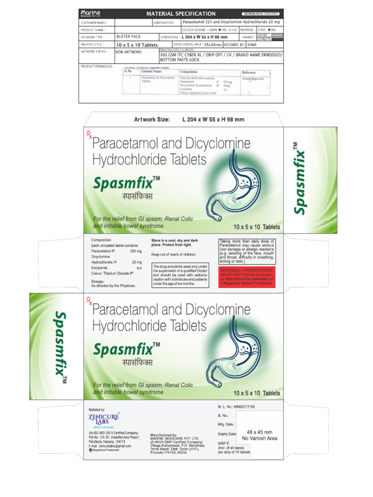 Blister Pack for GI Spasm Relief | PDF
