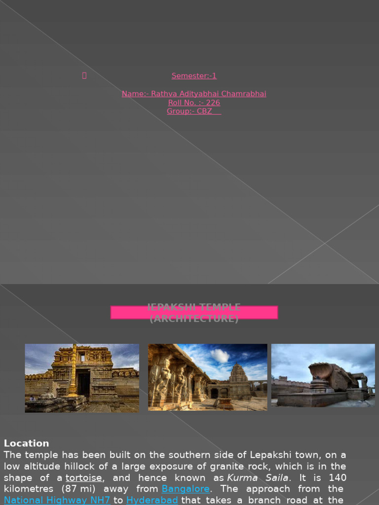 Lepakshi Temple Architecture Overview | PDF | Hindu Deities | Hindu Gods