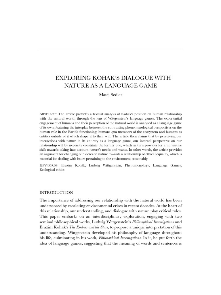 Sedlar On Kohak | PDF | Concept | Ludwig Wittgenstein