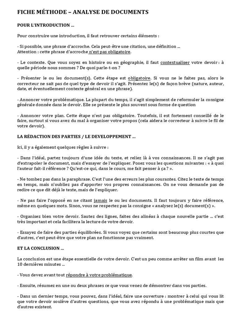 Méthode d'analyse de documents académiques | PDF