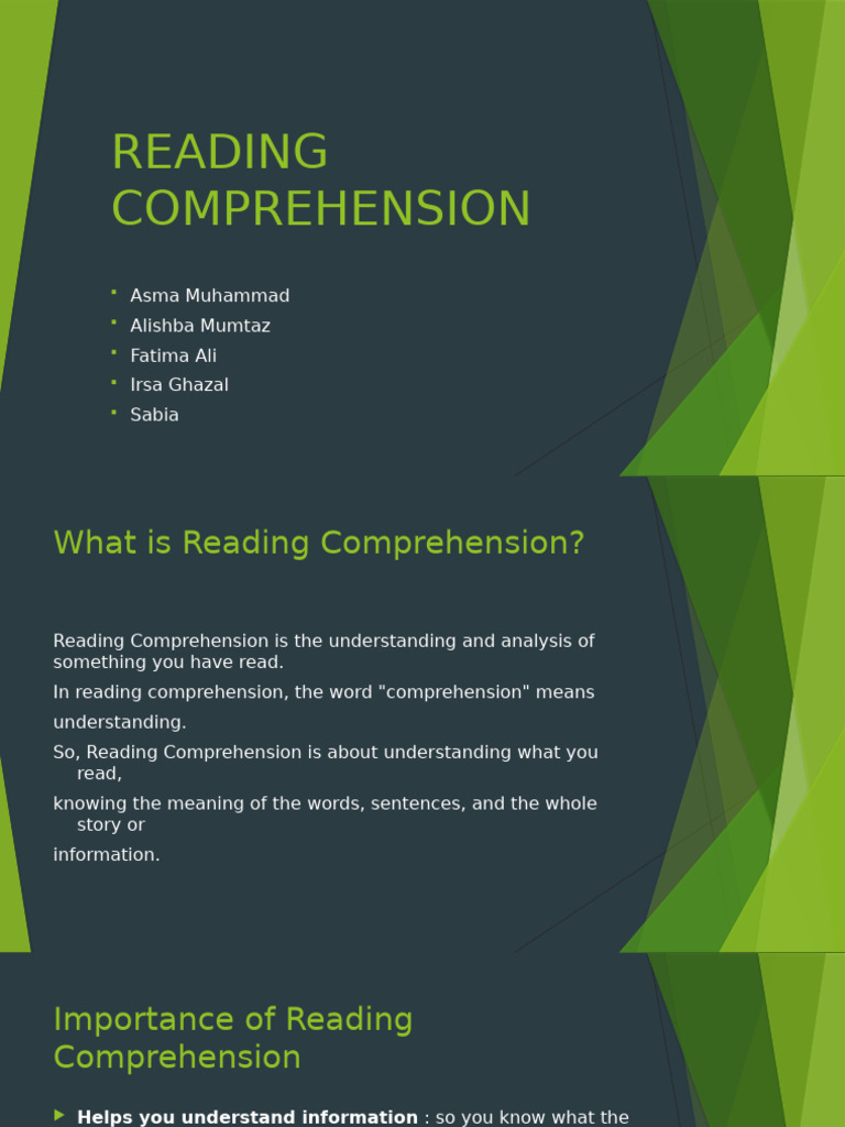 Understanding Reading Comprehension | PDF | Reading Comprehension ...