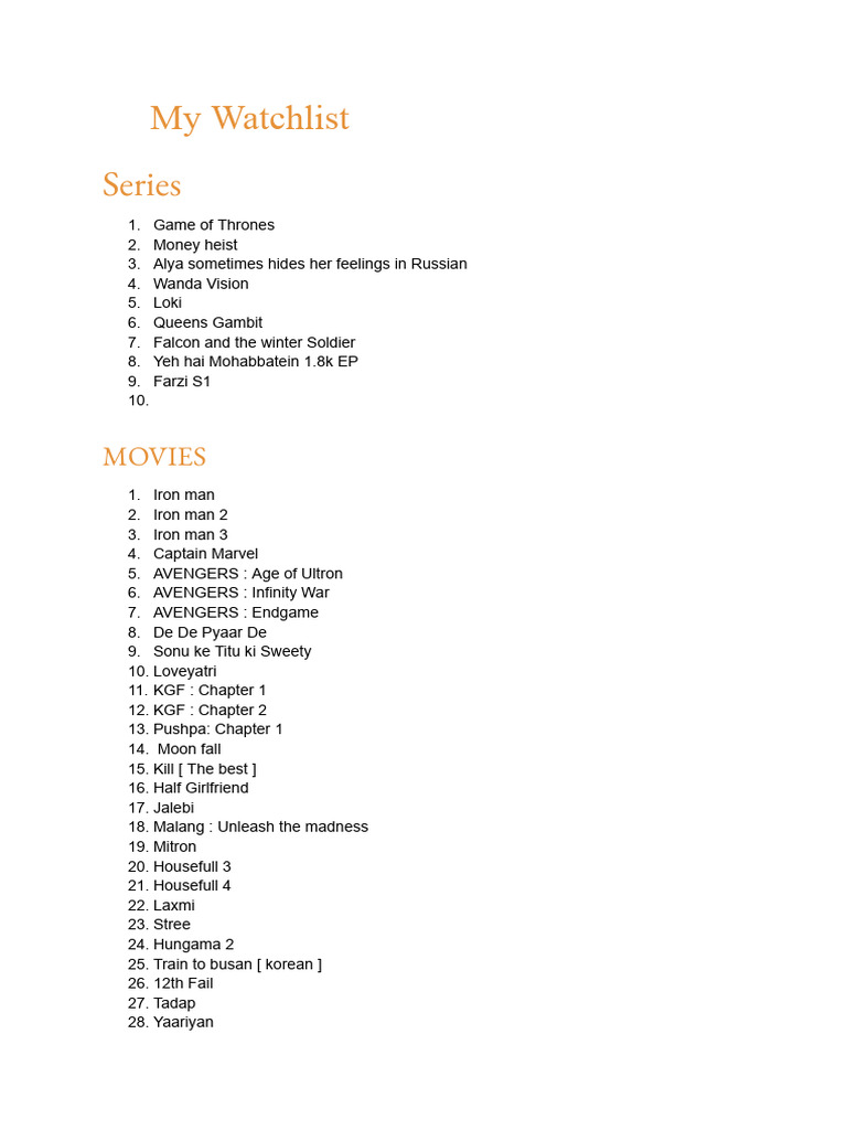 Movies - Series | PDF