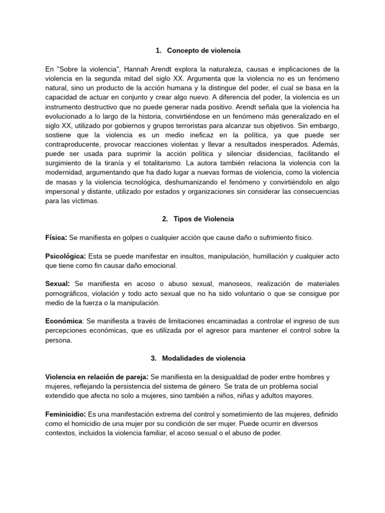 Tipos y Consecuencias de la Violencia | PDF | Violencia | Acoso sexual