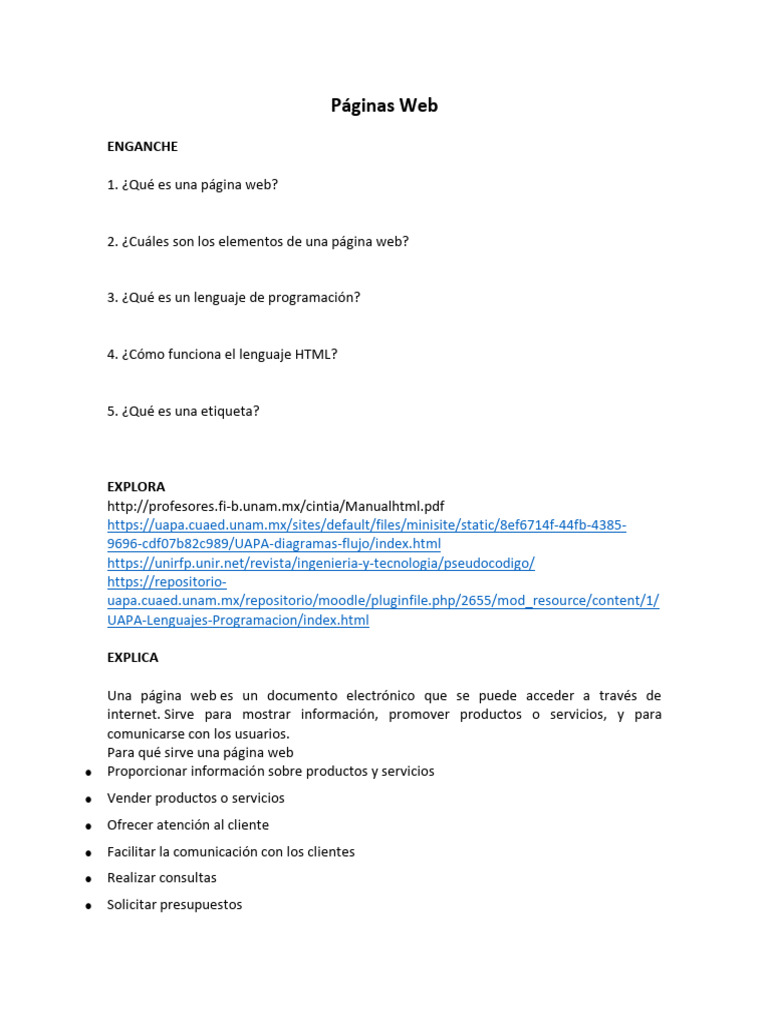 Elementos y Creación de Páginas Web | PDF | Página web | Red mundial