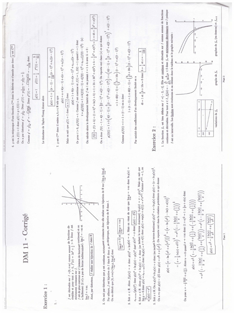 Maths Correction DM 11 | PDF