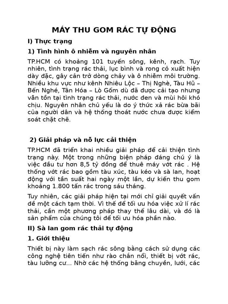 Máy Thu Gom Rác T Đ NG | PDF