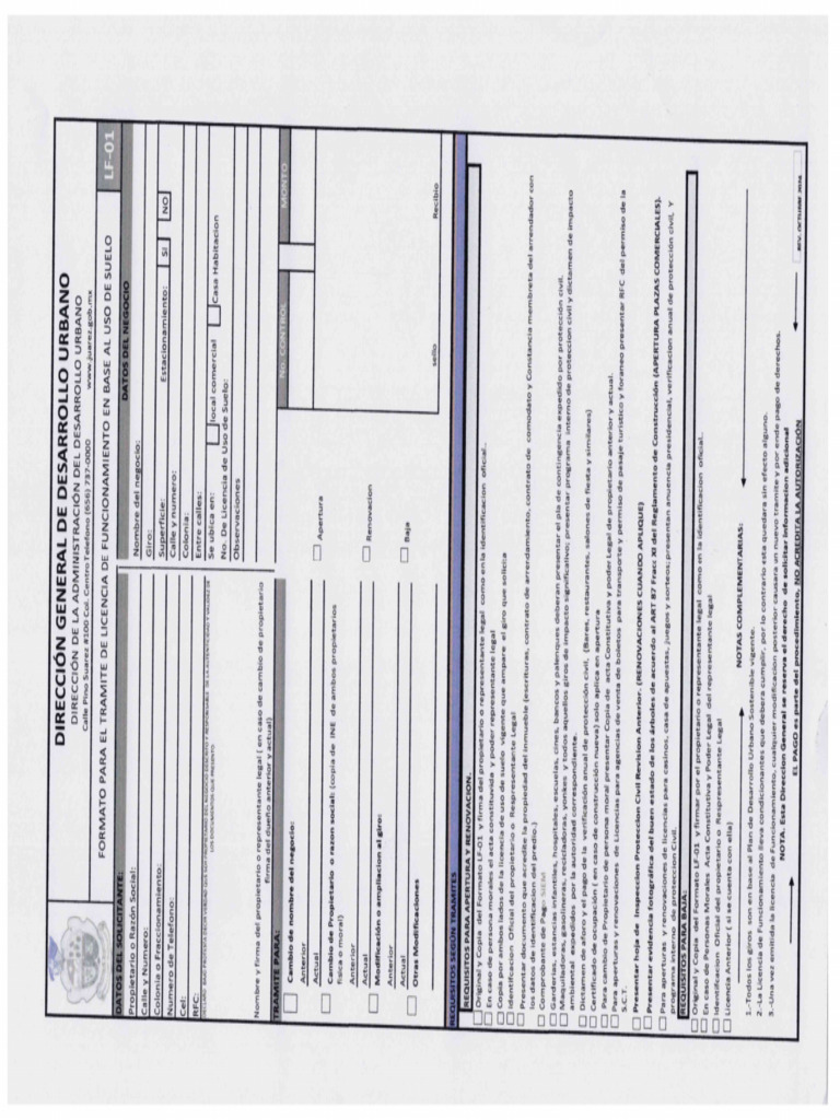 FORMATO LICENCIA DE FUNCIONAMIENTO | PDF