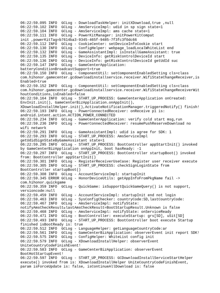 GameCenter Application Startup Logs | PDF | Computing | Software