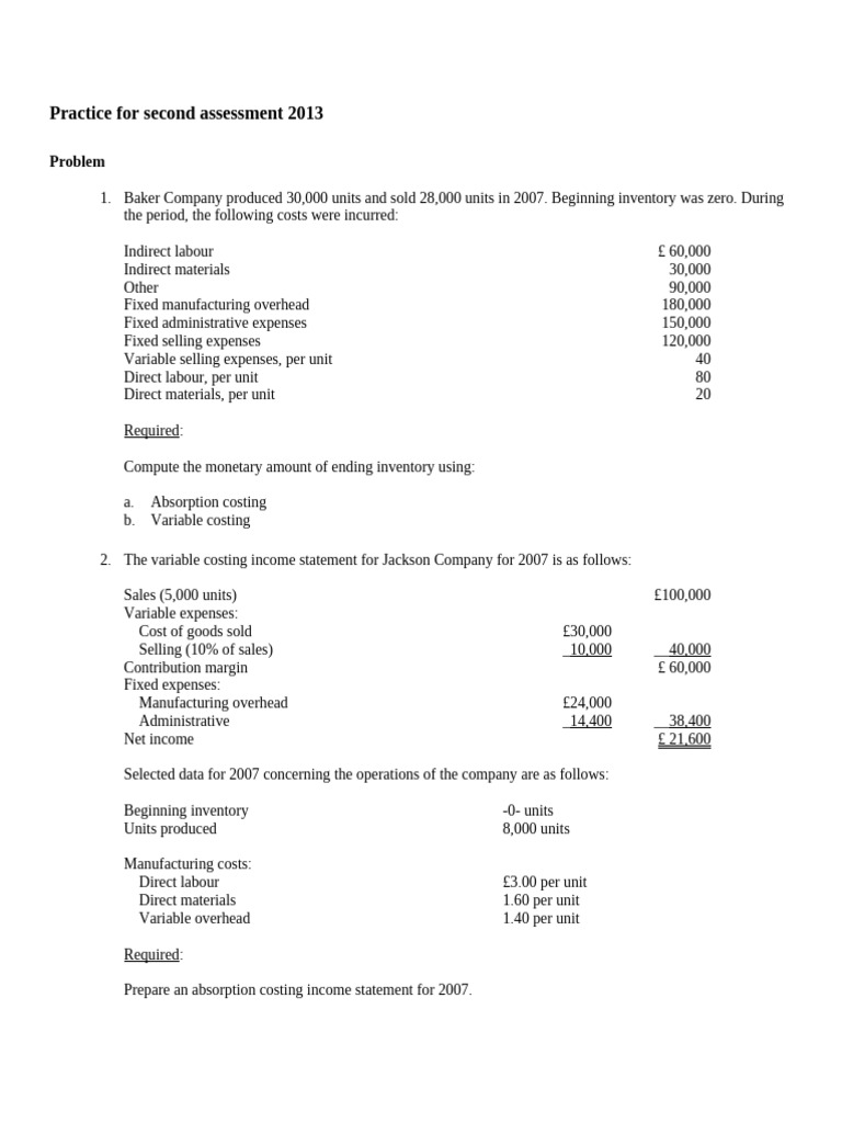 MA Practice for Assessment | PDF | Cost Of Goods Sold | Inventory