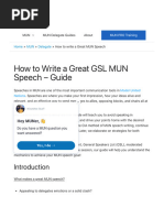 How To Write A Great GSL MUN Speech + Examples | PDF | United Nations ...