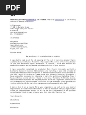Cover Letter