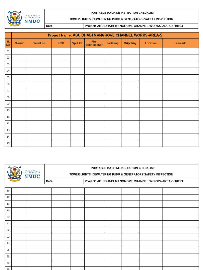 Tower Light & Generator Inspection Checklist | PDF