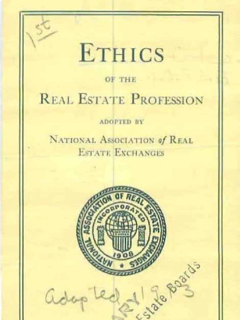 1913 Code of Ethics of the National Association of REALTORS® PDF