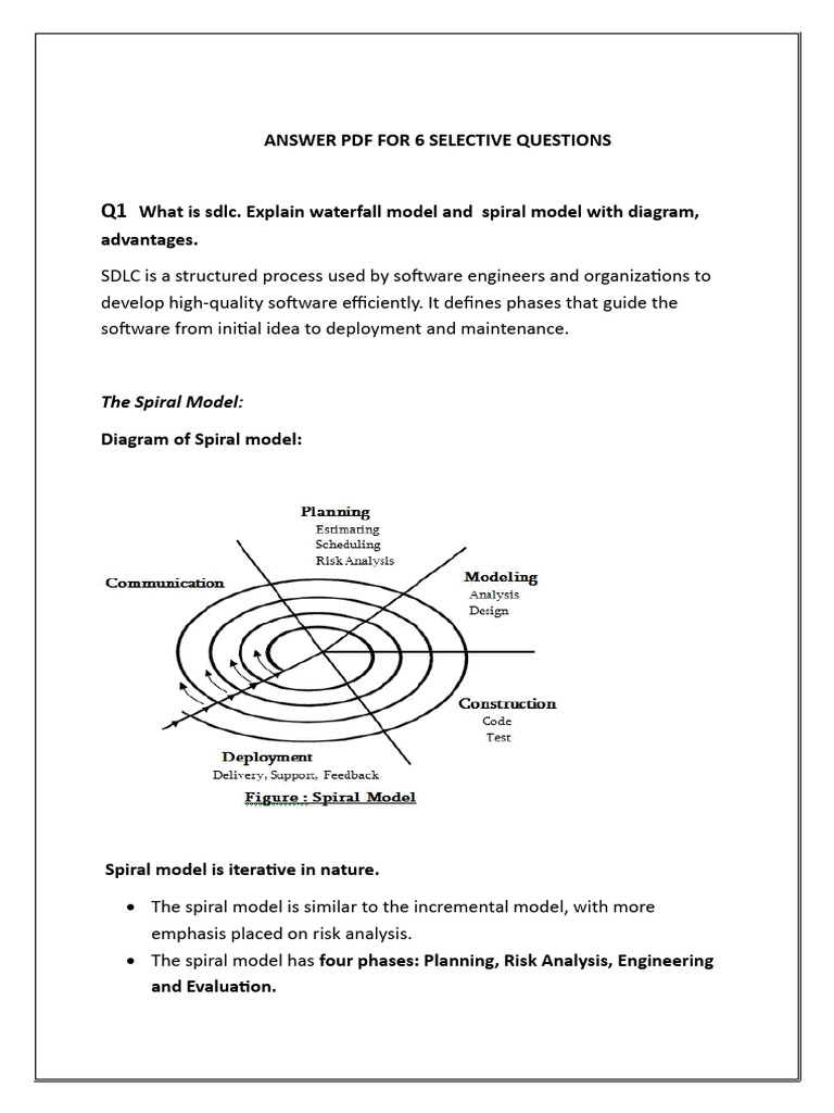 SDLC Models: Waterfall & Spiral Explained | PDF | Object Oriented ...