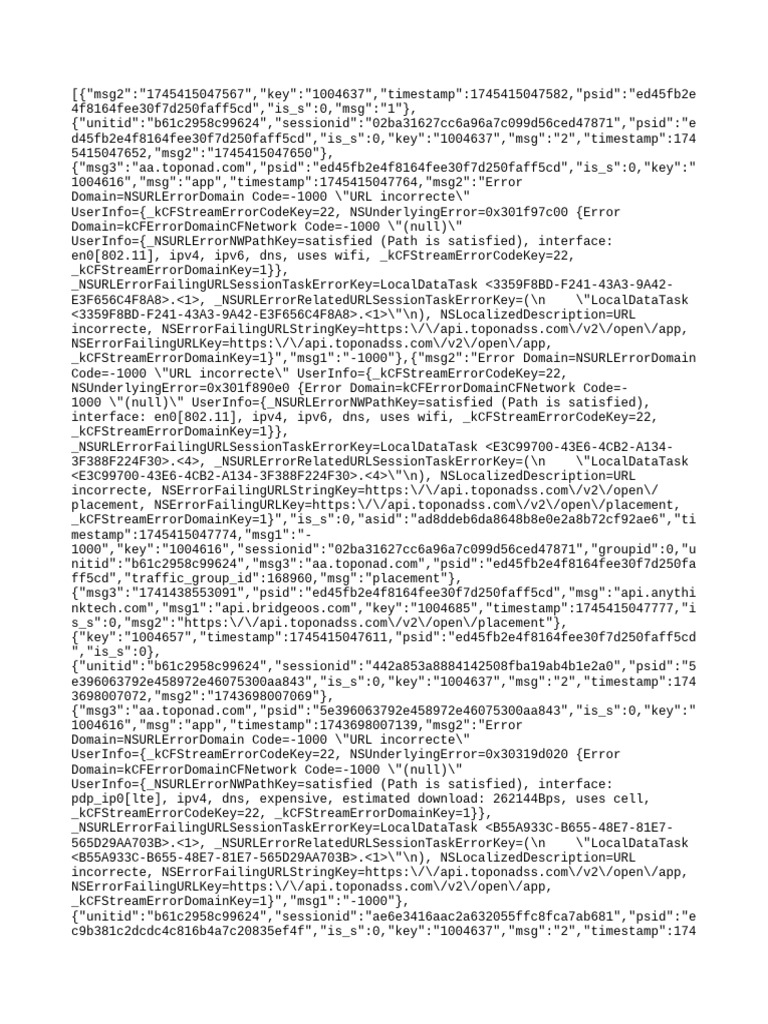 URL Error Logs for API Calls | PDF | I Pv6 | Computer Networking