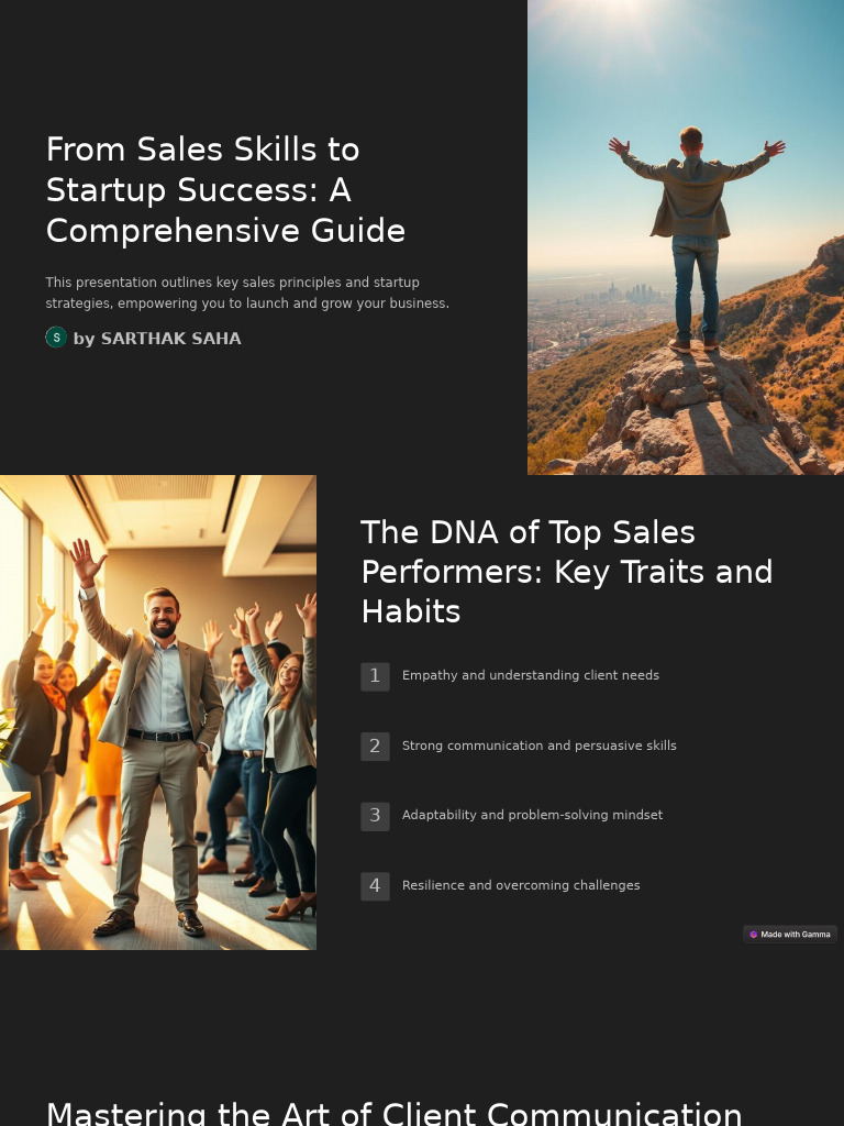 From Sales Skills To Startup Success | PDF