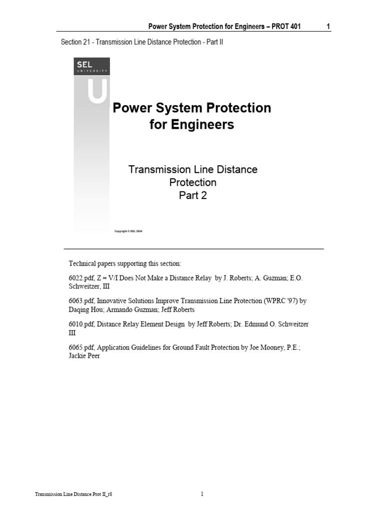 Transmission Line Distance Protection II | PDF | Electric Power ...