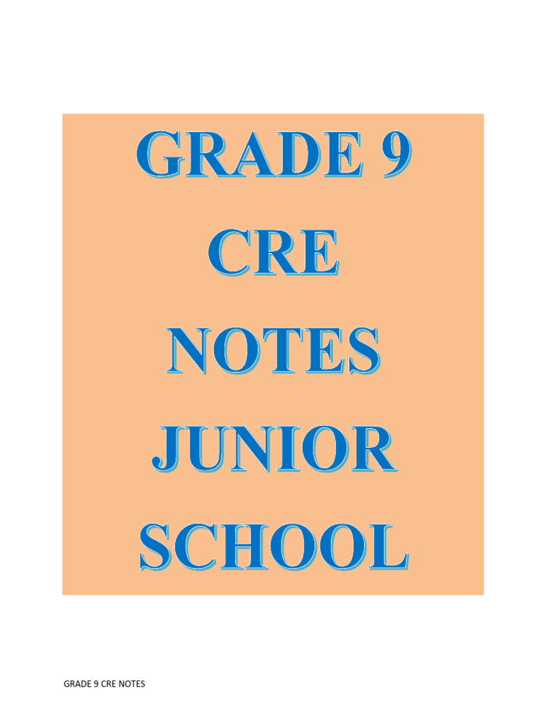 Grade 9 CRE Complete Notes Enovate | PDF | Saul | Samuel