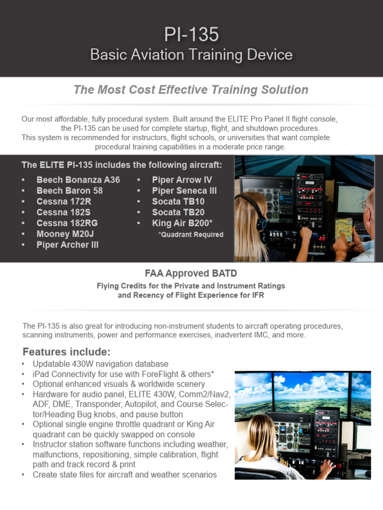 PI135 Brochure | PDF | Instrument Flight Rules | Aircraft