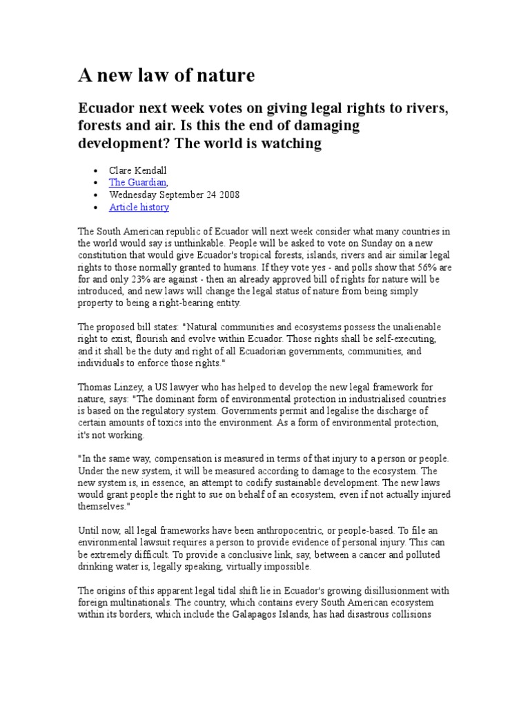 Ecuador's Groundbreaking Nature Rights Vote | PDF | Chevron Corporation ...