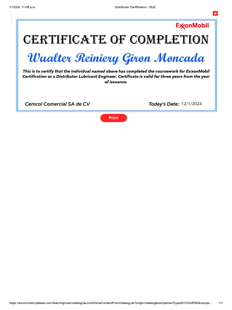 Certificate - Reproductor de Contenido de DLE Certificate (FL Sponsored ...