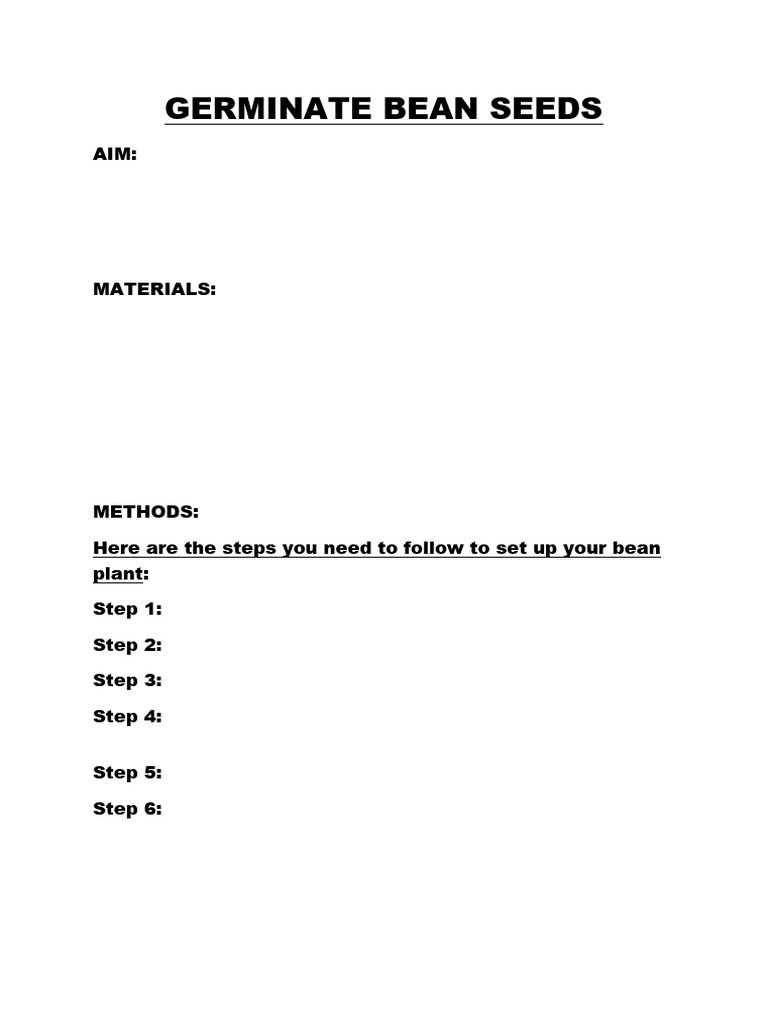 Bean Seed Germination Observations | PDF