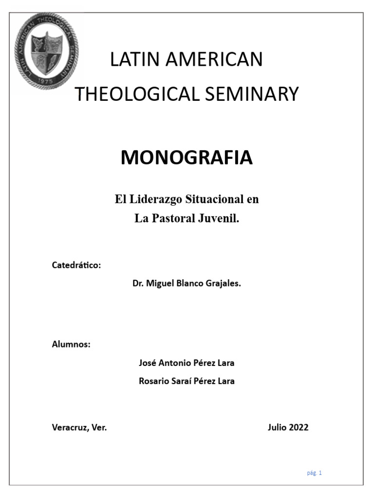 Liderazgo Situacional en la Pastoral Juvenil | PDF | Liderazgo ...