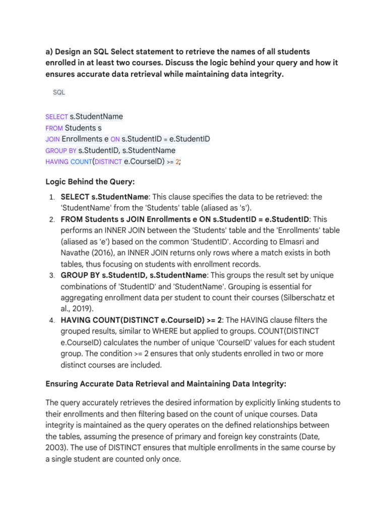 SQL Query Techniques and Joins Explained | PDF | Data Management ...