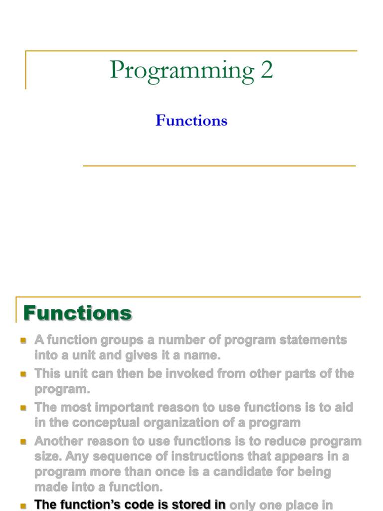 Understanding Functions in Programming | PDF | Namespace | Programming ...