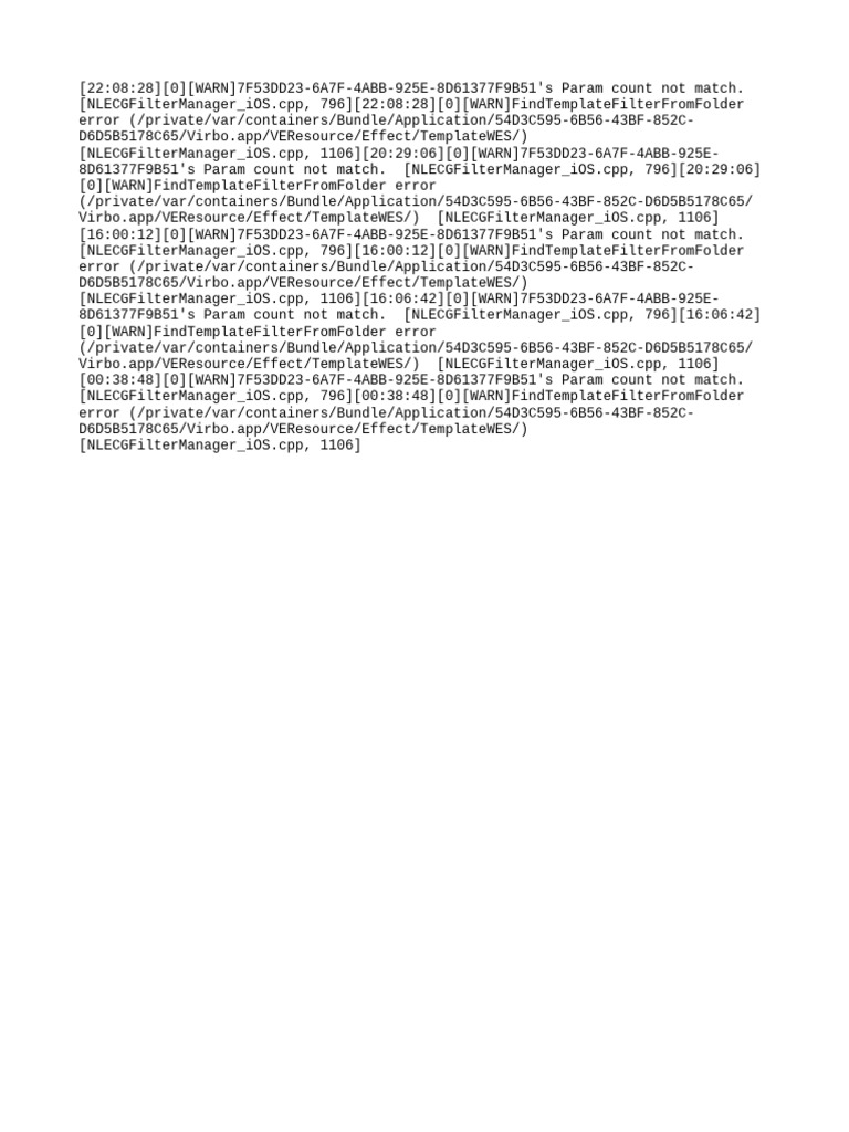iOS Template Filter Warning Logs | PDF