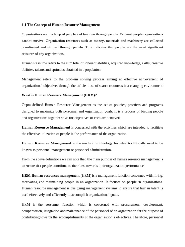 Understanding Human Resource Management | PDF | Human Resource ...