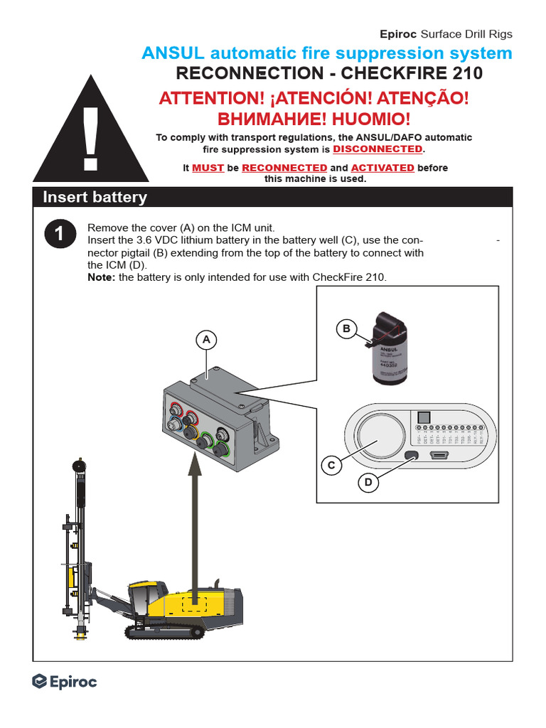 Epiroc CheckFire 210 Reconnection Guide | PDF