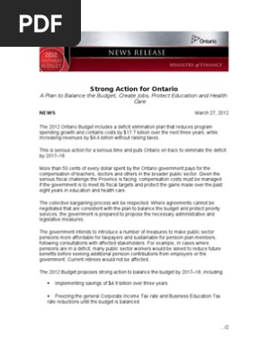 Budget News Release