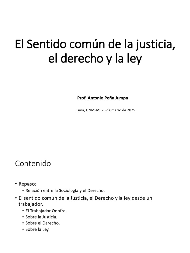 S1a Repaso y Concepto de Justicia Derecho y Ley en Un Trabajador ...