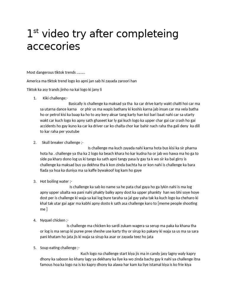 1 Video Try After Completeing Accecories | PDF
