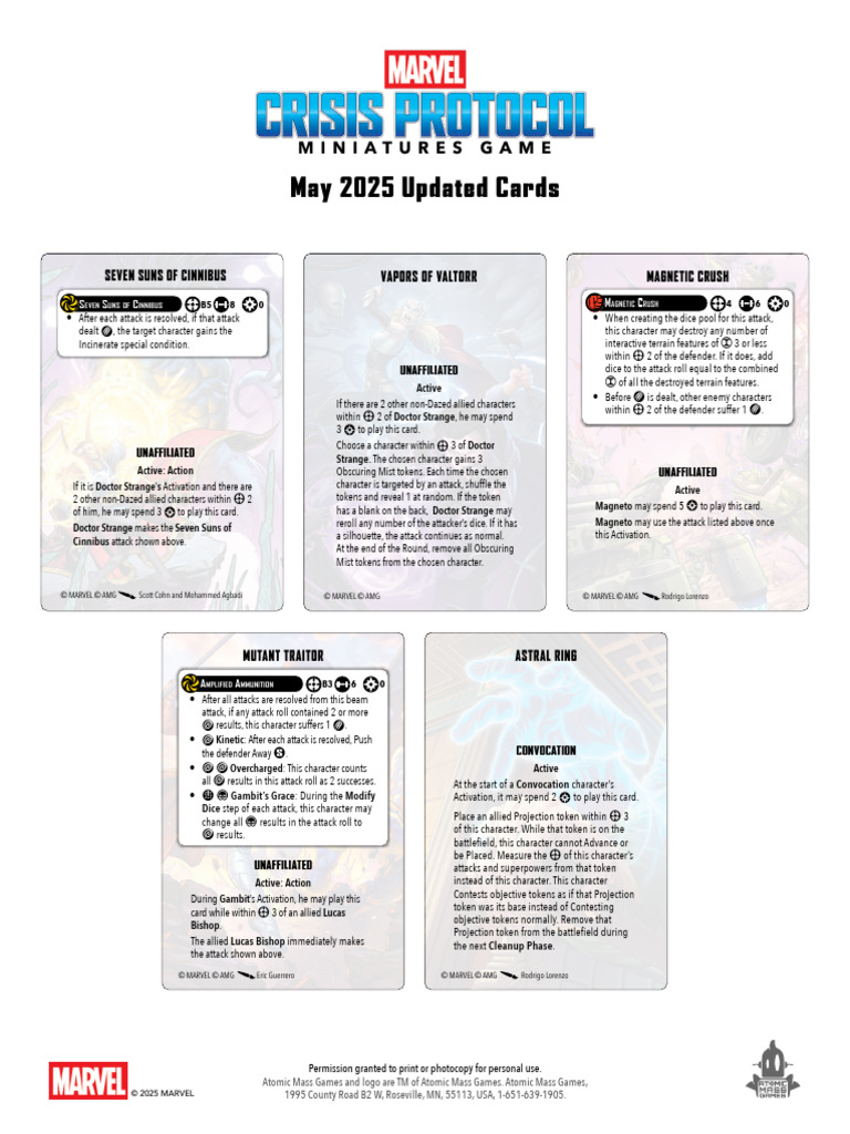 Marvel May 2025 Card Updates Pdf Marvel Comics Characters 