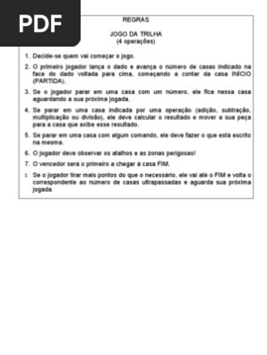 Cartão de regras do jogo Na Trilha das Substâncias.