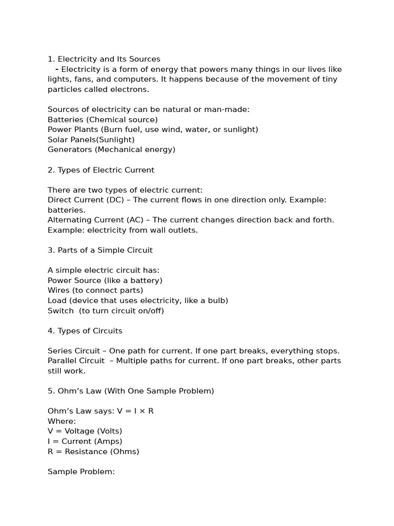 Understanding Electricity Basics | PDF