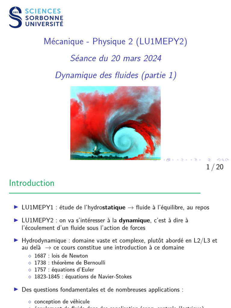 Introduction à la dynamique des fluides | PDF | Particule | Dynamique ...