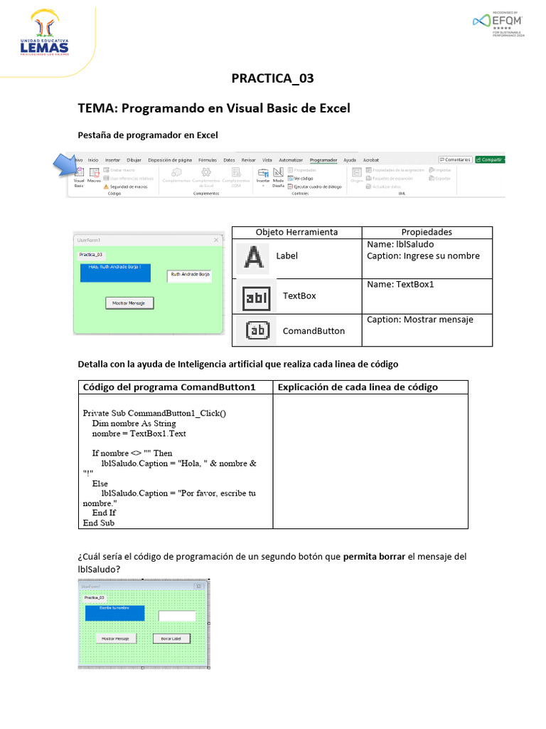Practica 3 Visual Basic | PDF