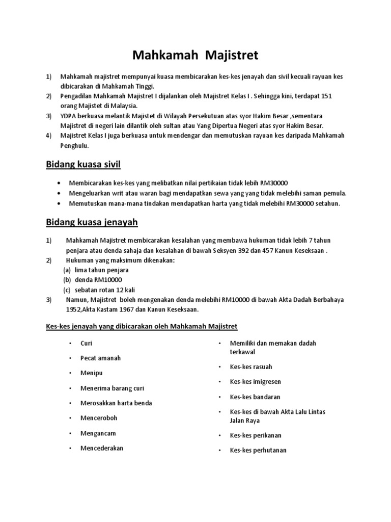 Mahkamah Majistret Pdf