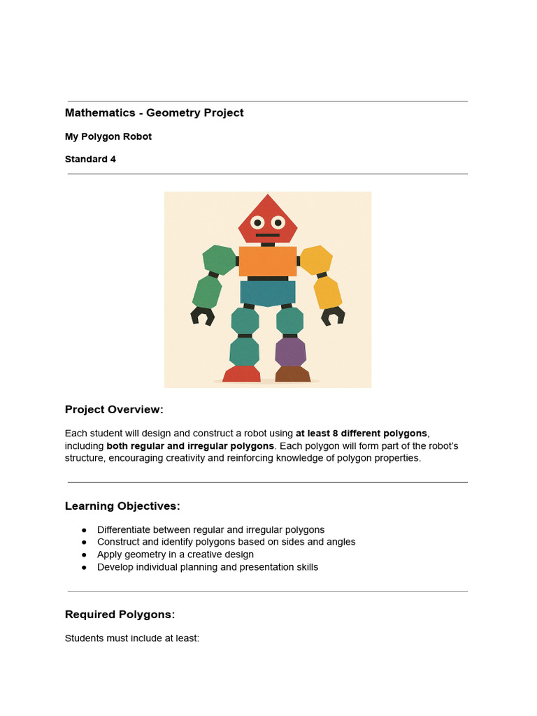 Polygon Robot Geometry Project Guide | PDF