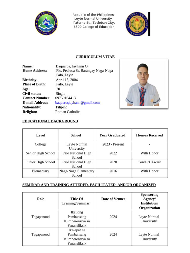 Pananaliksik Curriculum Vitae | PDF