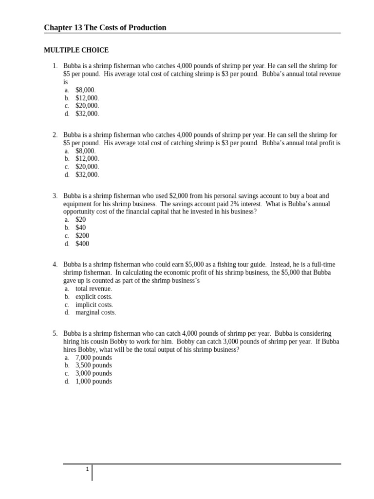 Review For Final Exam - ECON1 - Part I | PDF | Marginal Cost | Average Cost