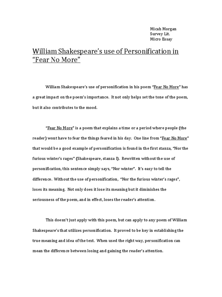 Shakespeare's Personification in 